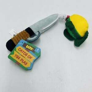 Bark Box S Catch of the Play Fishing Pole Crinkle Squeaker Super Stretch New